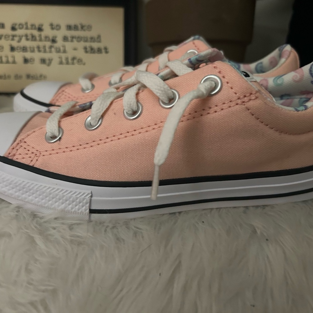 Converse Chuck Taylor All Star Red and Baby Pink Sneakers - Picture 6 of 10
